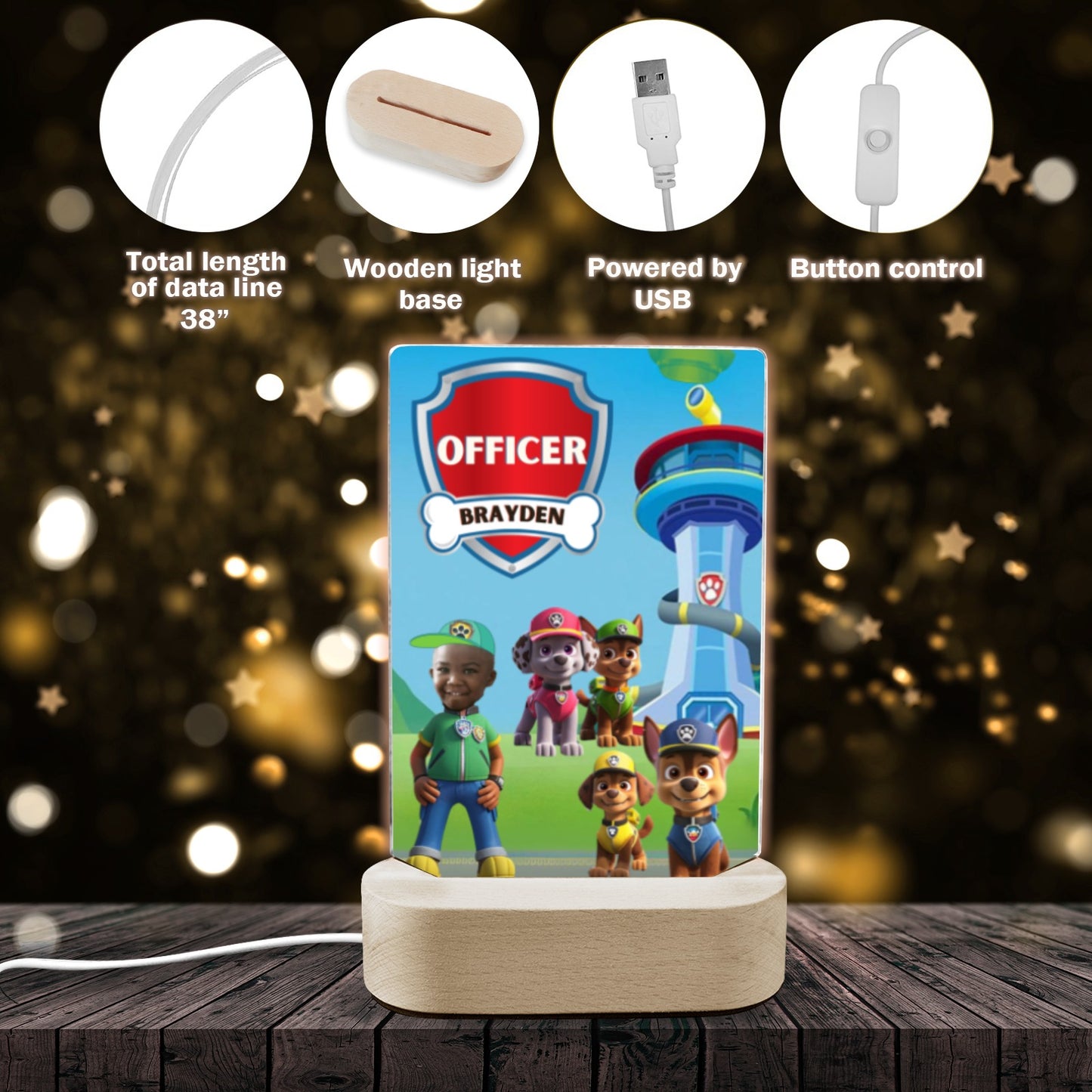 Custom Lamp Acrylic Photo Print with Lighted Stand