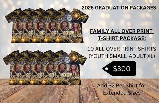 Family Custom 3D All-over print T-Shirt Graduation Package