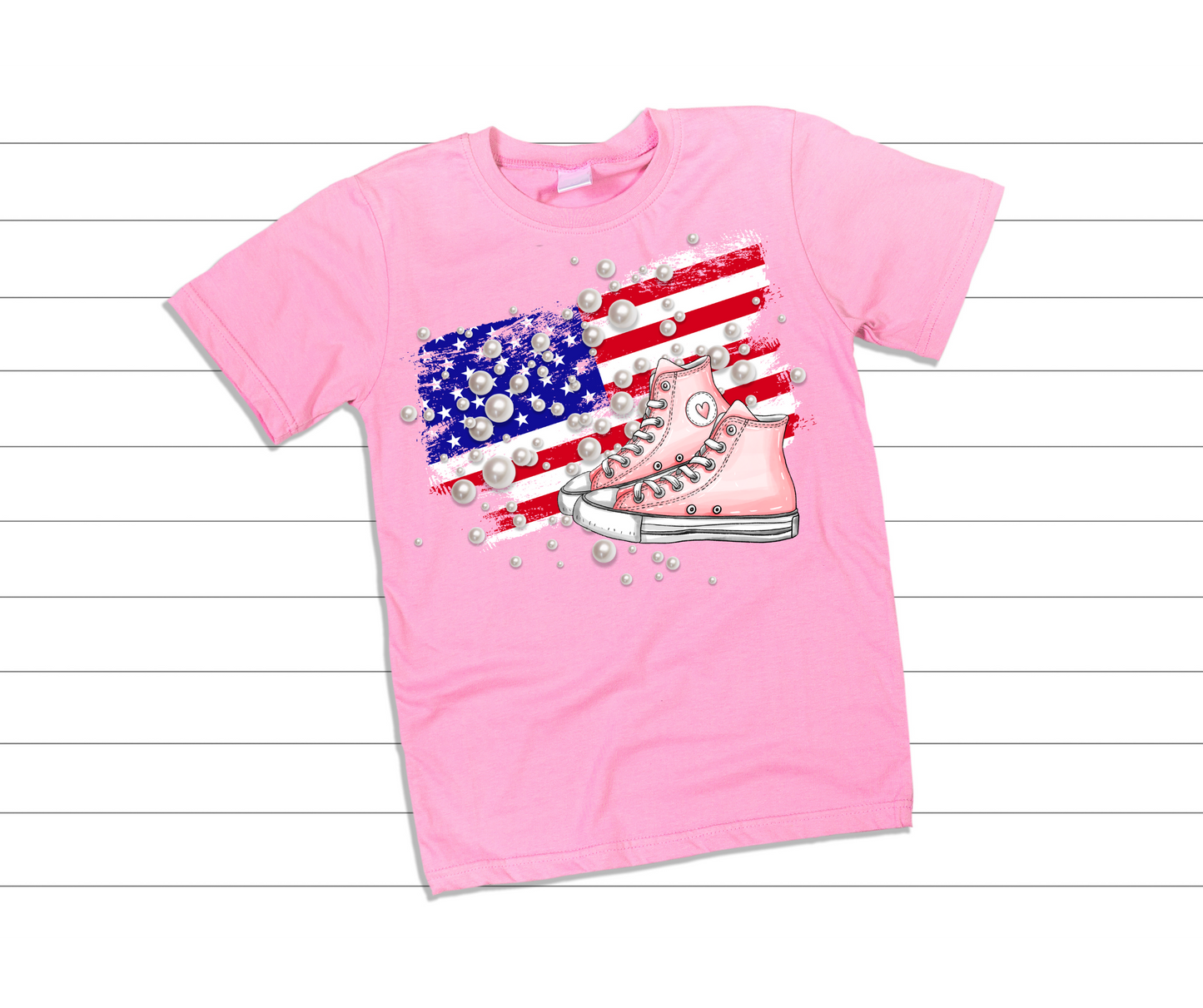 Star Spangled Chucks and Pearls T-Shirt