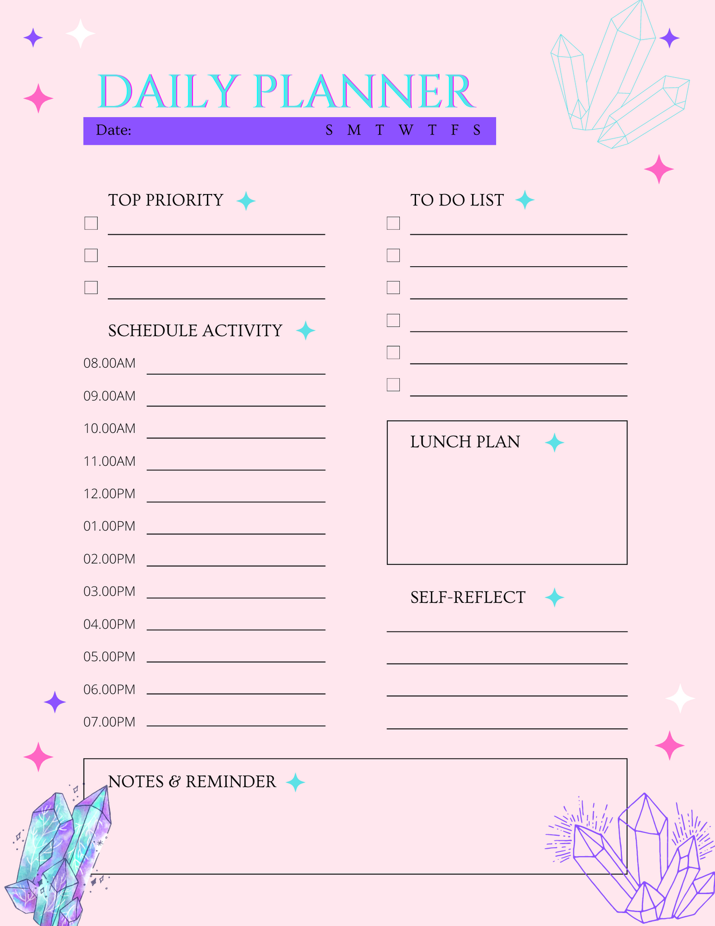 Creative Mindset Weekly Planning Sheets- PDF Versions