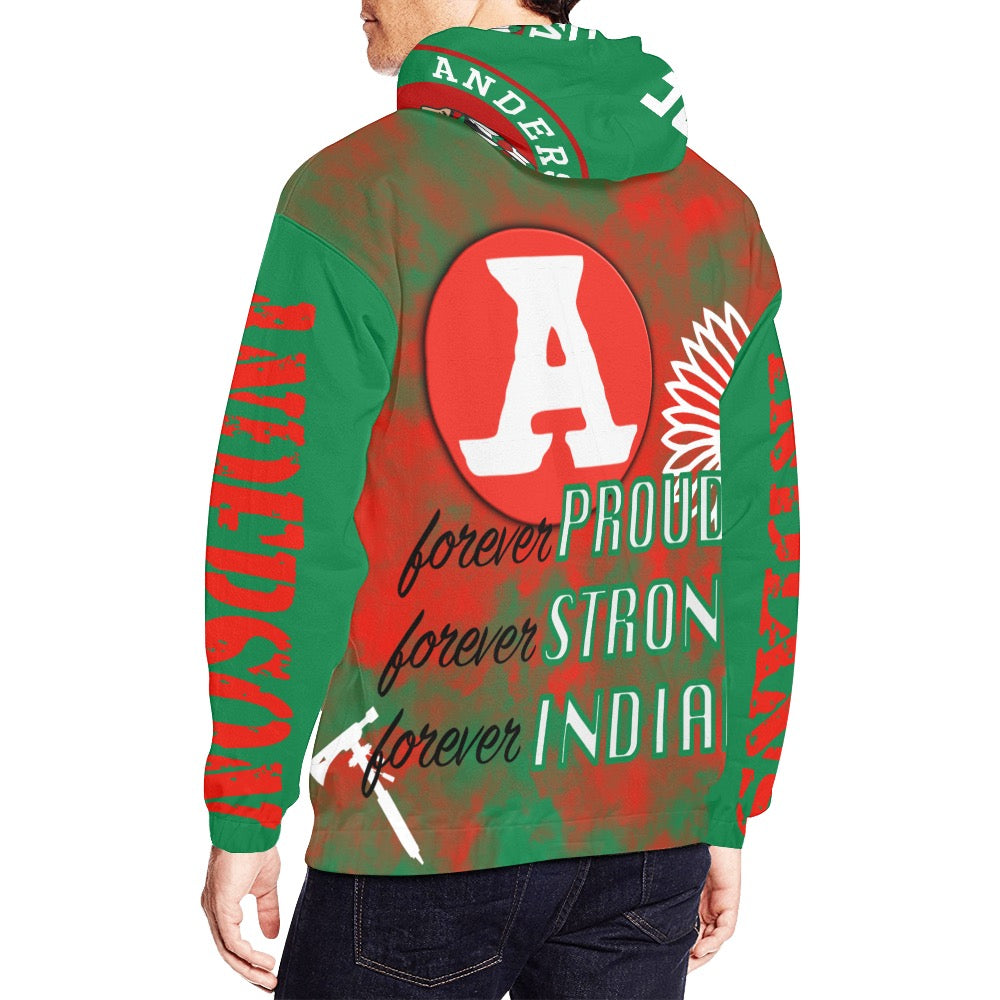 All Over Print Hoodie for Men- Anderson High School Indians