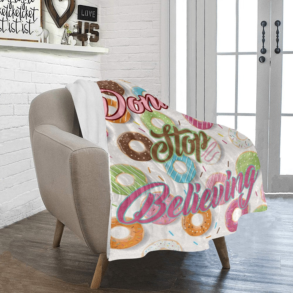 Donut Stop Beliving Donut Lover's Ultra-Soft Micro Fleece Blanket 30''x40''