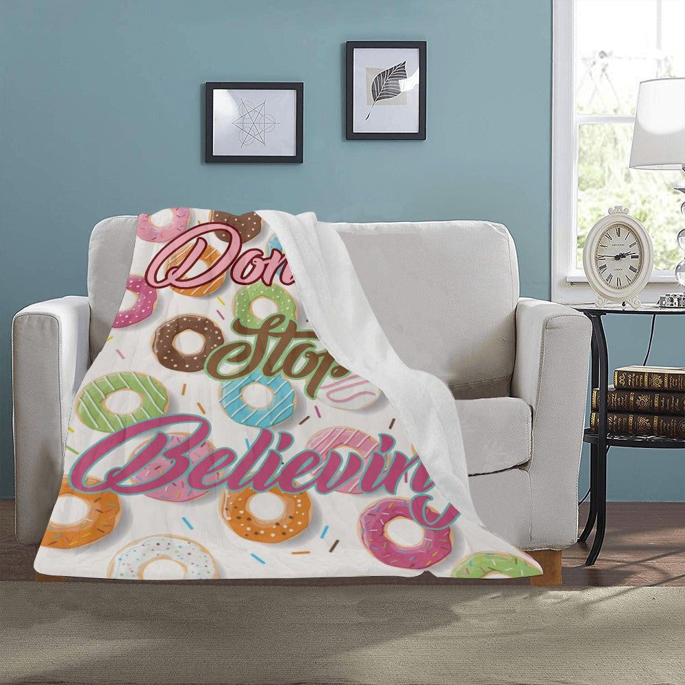 Donut Stop Beliving Donut Lover's Ultra-Soft Micro Fleece Blanket 30''x40''