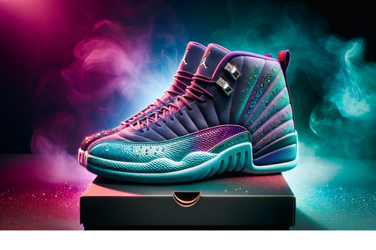 Teal and Purple Trendy Sneaker-Teal and Purple Artwork