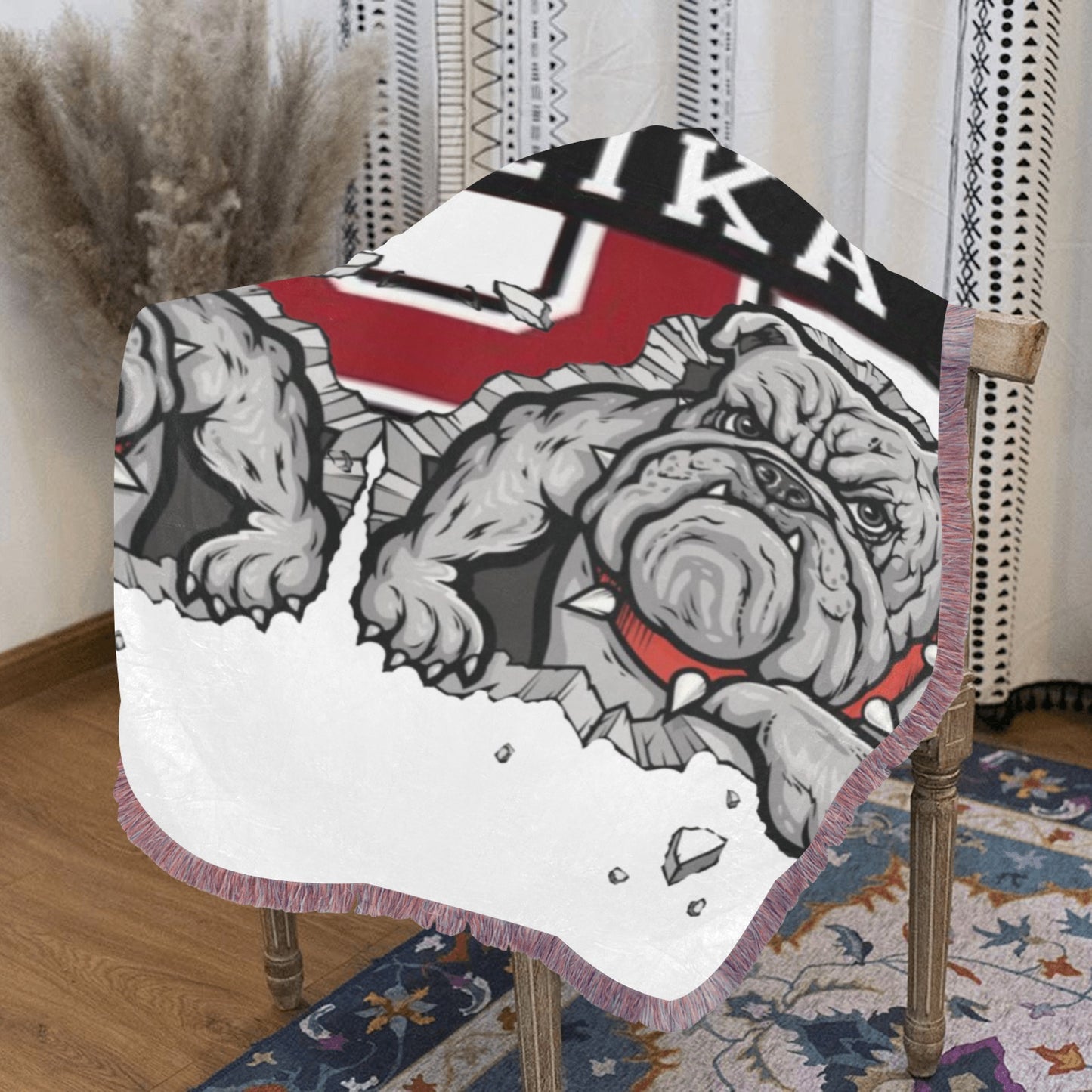 Opelika Bulldog Ultra-Soft Fringe Blanket 30"x40"