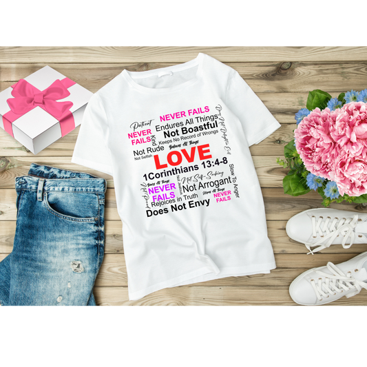 1 Corinthians 13- Love Never Fails Shirt