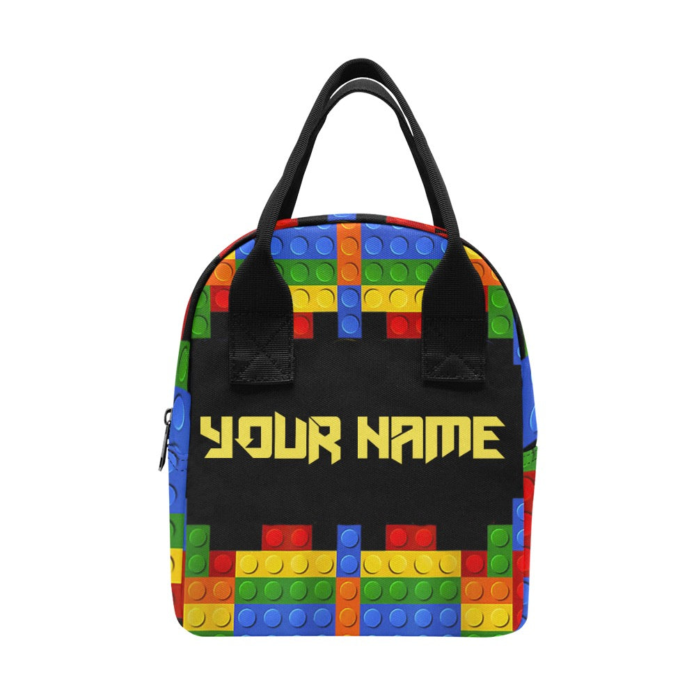 Lego Block Style Zipper Lunch Bag