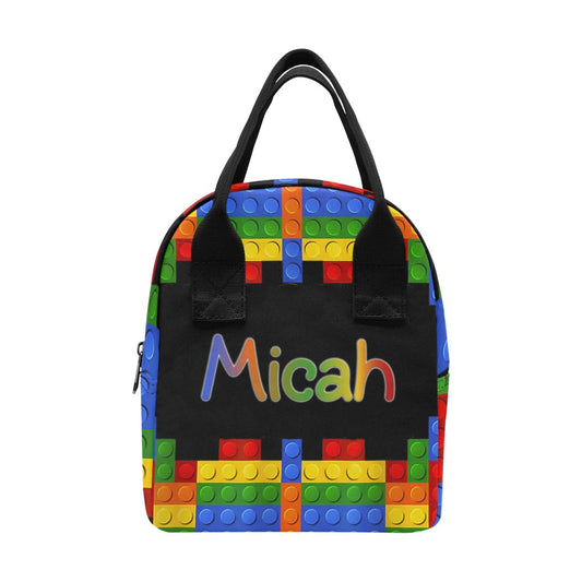 Lego Block Style Zipper Lunch Bag