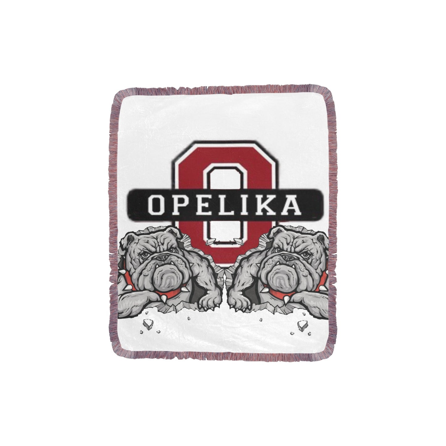 Opelika Bulldog Ultra-Soft Fringe Blanket 30"x40"