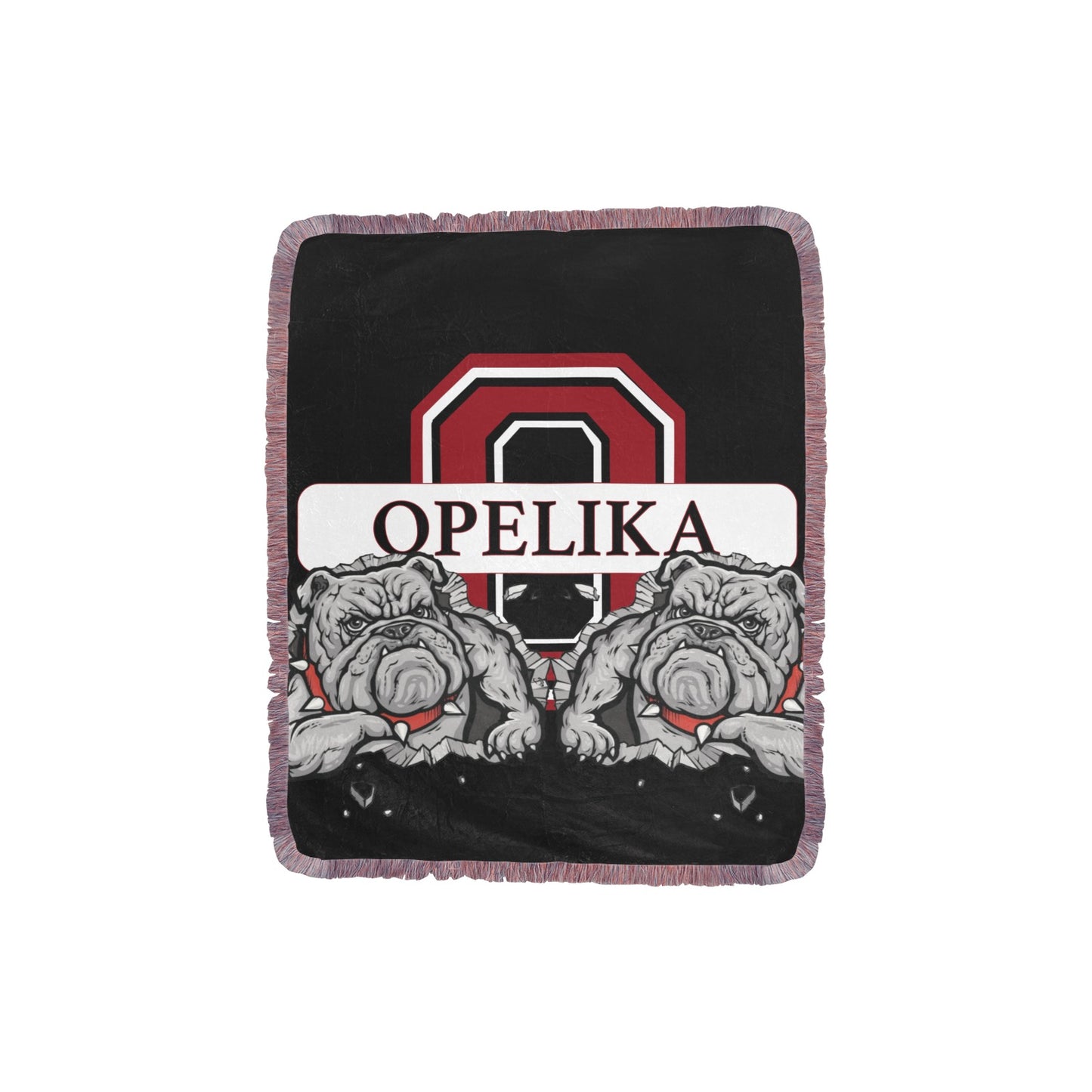 Opelika Bulldog Ultra-Soft Fringe Blanket 30"x40"