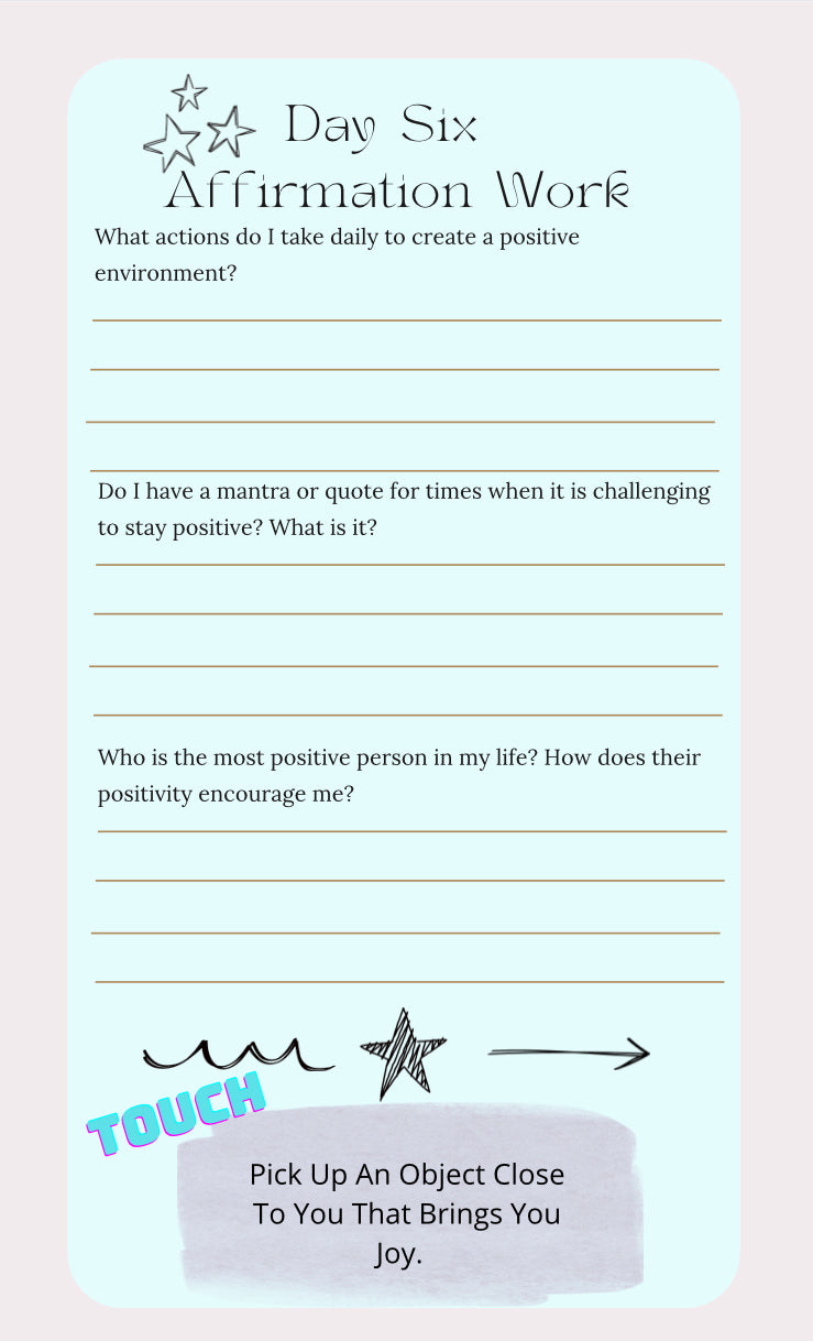 Creative Mindset Sample Affirmation Sheets