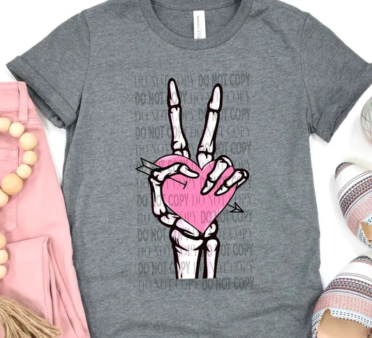 Pink Skellie Heart T-shirt