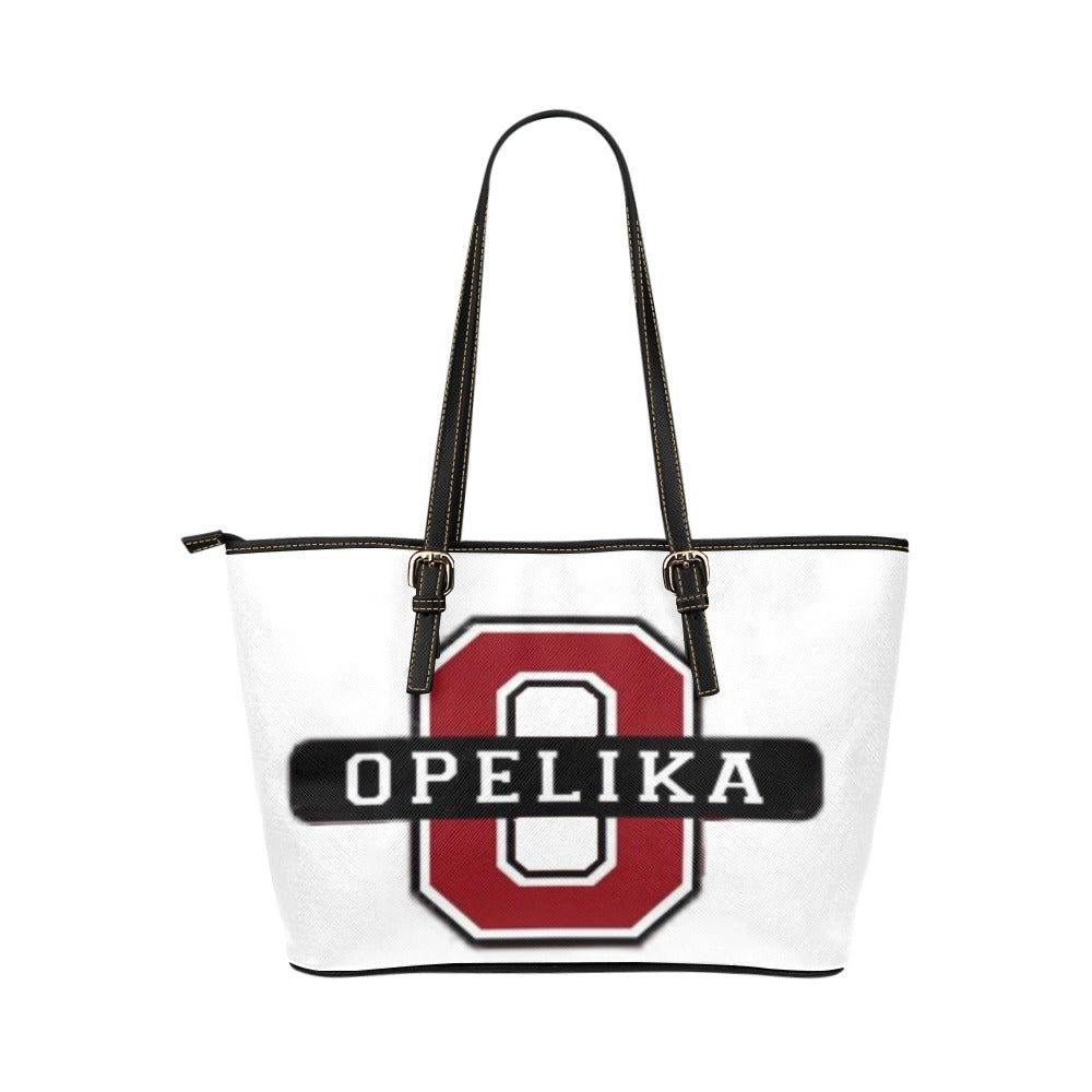 Leather Tote Bag/Large - Opelika Bulldogs